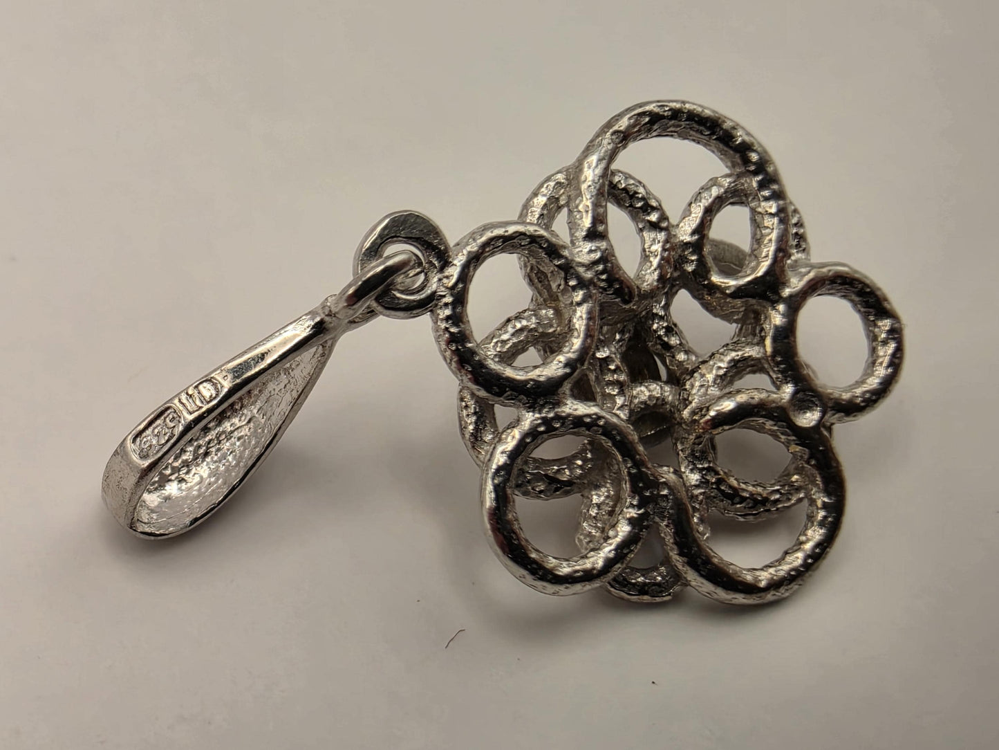 925 Sterling Silver Diamond Flower Pendant Genuine Diamond Openwork Rose Rosette Dainty Floral Womens Jewelry Gift for Her Layering Charm