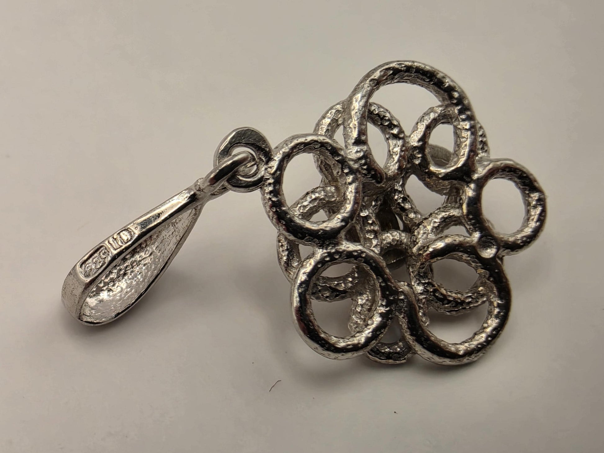925 Sterling Silver Diamond Flower Pendant Genuine Diamond Openwork Rose Rosette Dainty Floral Womens Jewelry Gift for Her Layering Charm