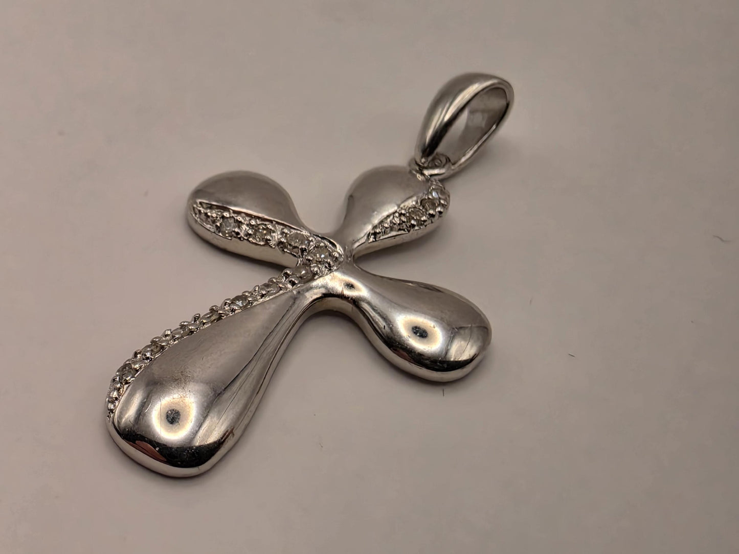 925 Sterling Silver Diamond Cross Pendant Genuine Diamond Smooth Polished Cross Womens Mens Faith Jewelry Gift Religious Christian Pendant