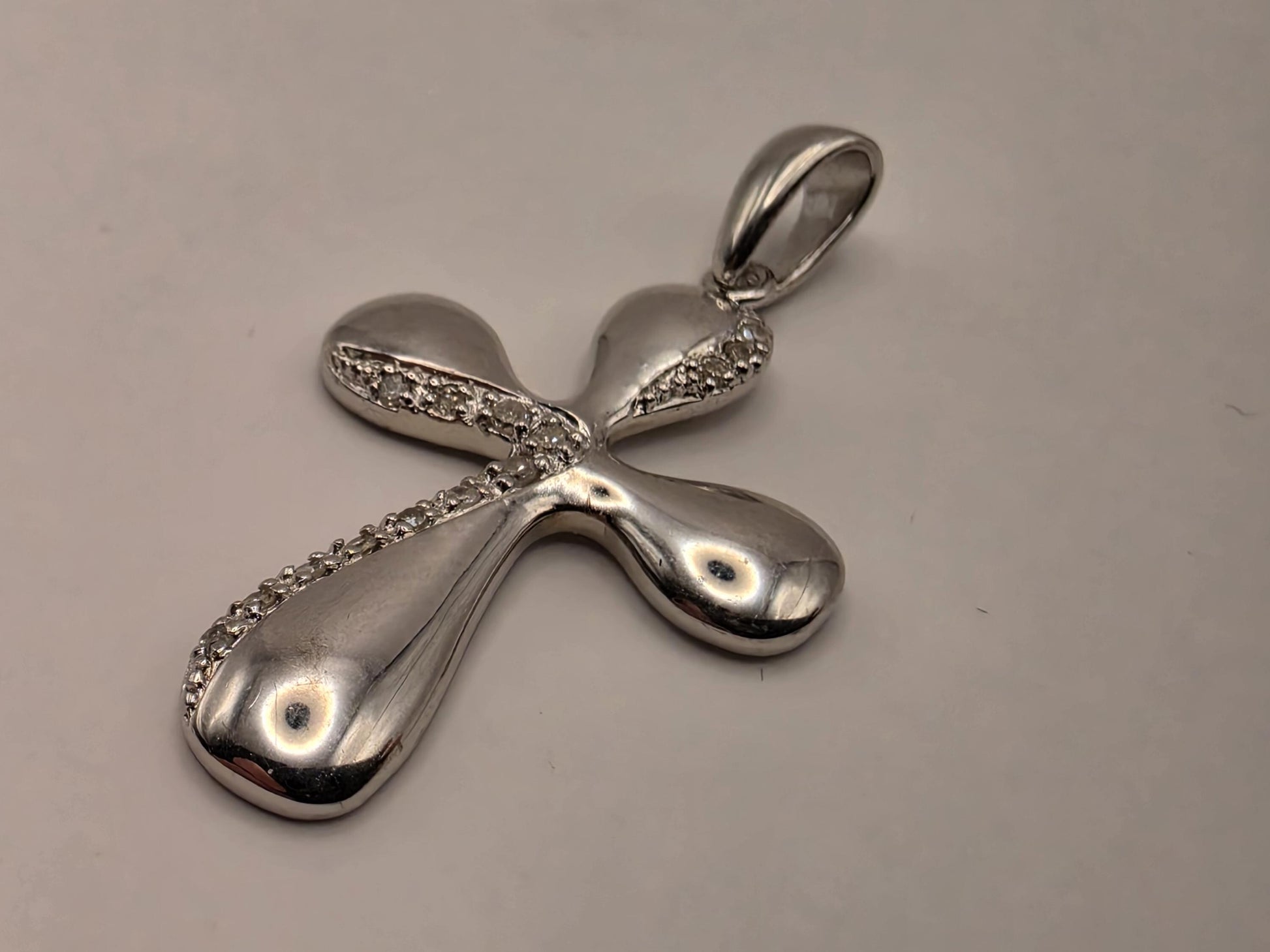 925 Sterling Silver Diamond Cross Pendant Genuine Diamond Smooth Polished Cross Womens Mens Faith Jewelry Gift Religious Christian Pendant