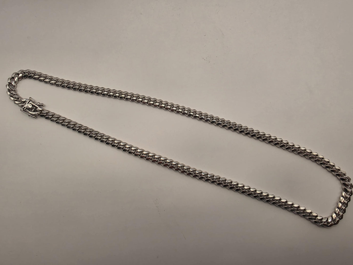 Sterling Silver Cuban Link Chain Necklace 20 Inch 6mm 53.1 Grams Heavy Men's Curb Chain Statement Gift