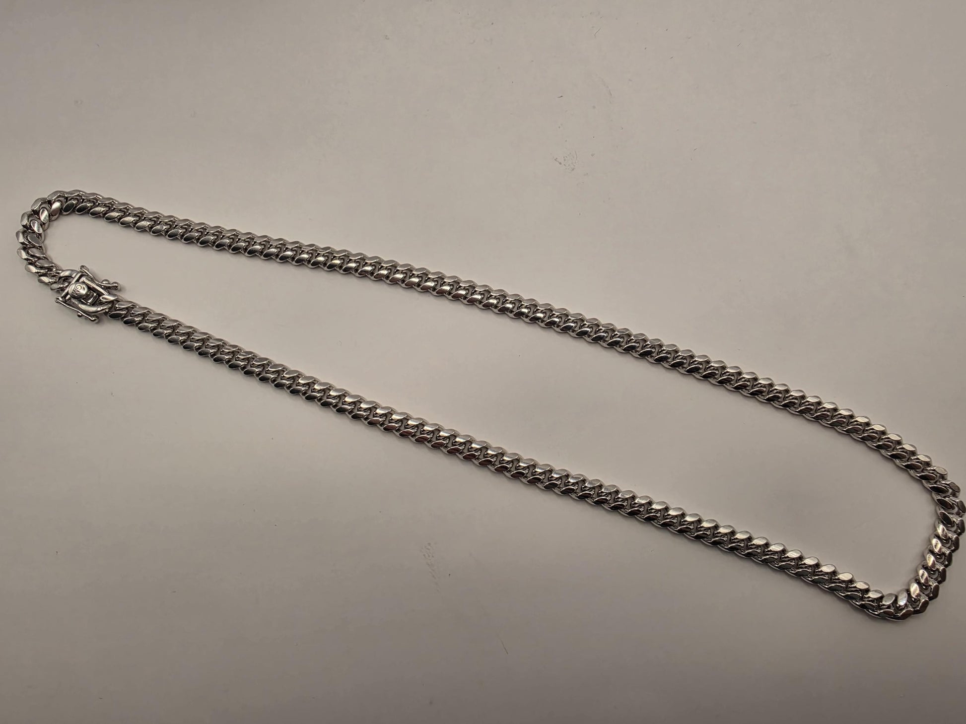 Sterling Silver Cuban Link Chain Necklace 20 Inch 6mm 53.1 Grams Heavy Men's Curb Chain Statement Gift