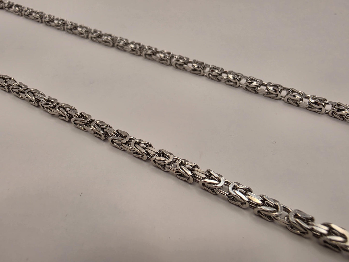Sterling Silver Byzantine Chain Necklace 22 Inch 3mm 19 Grams Woven Unisex Men's Chain Jewelry Gift