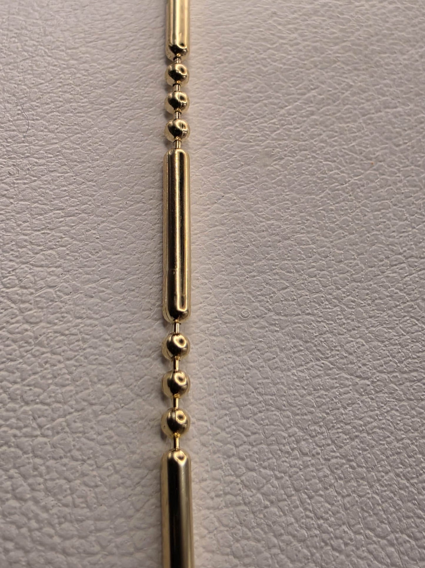 Gold Plated Sterling Silver Bar Bead Station Necklace 20 Inch 1.5mm Minimal Layering Chain Unisex Jewelry Gift
