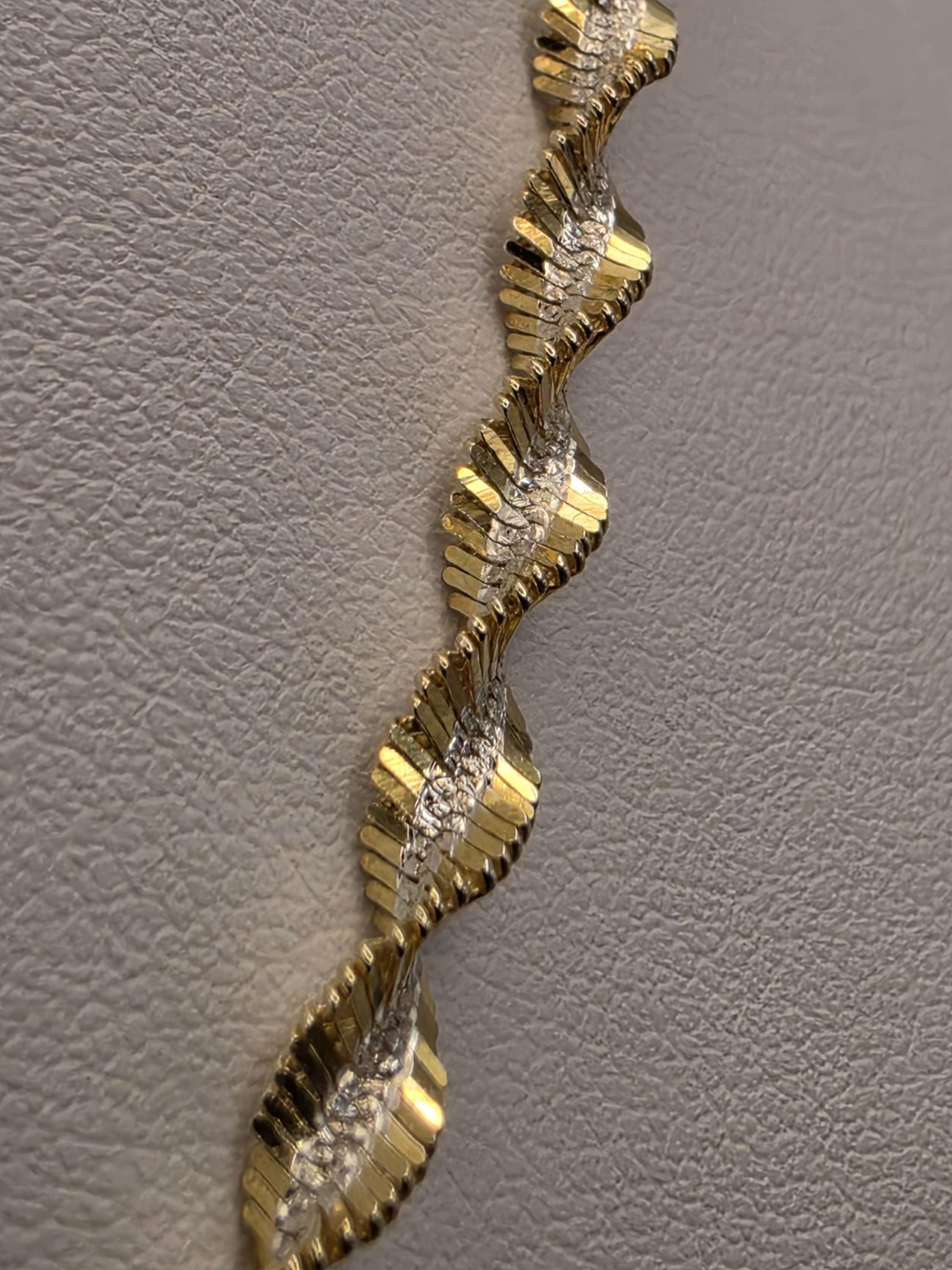 Gold Plated Sterling Silver Rope Chain Necklace 20 Inch 4mm Diamond Cut Twisted Spiral Unisex Jewelry Gift