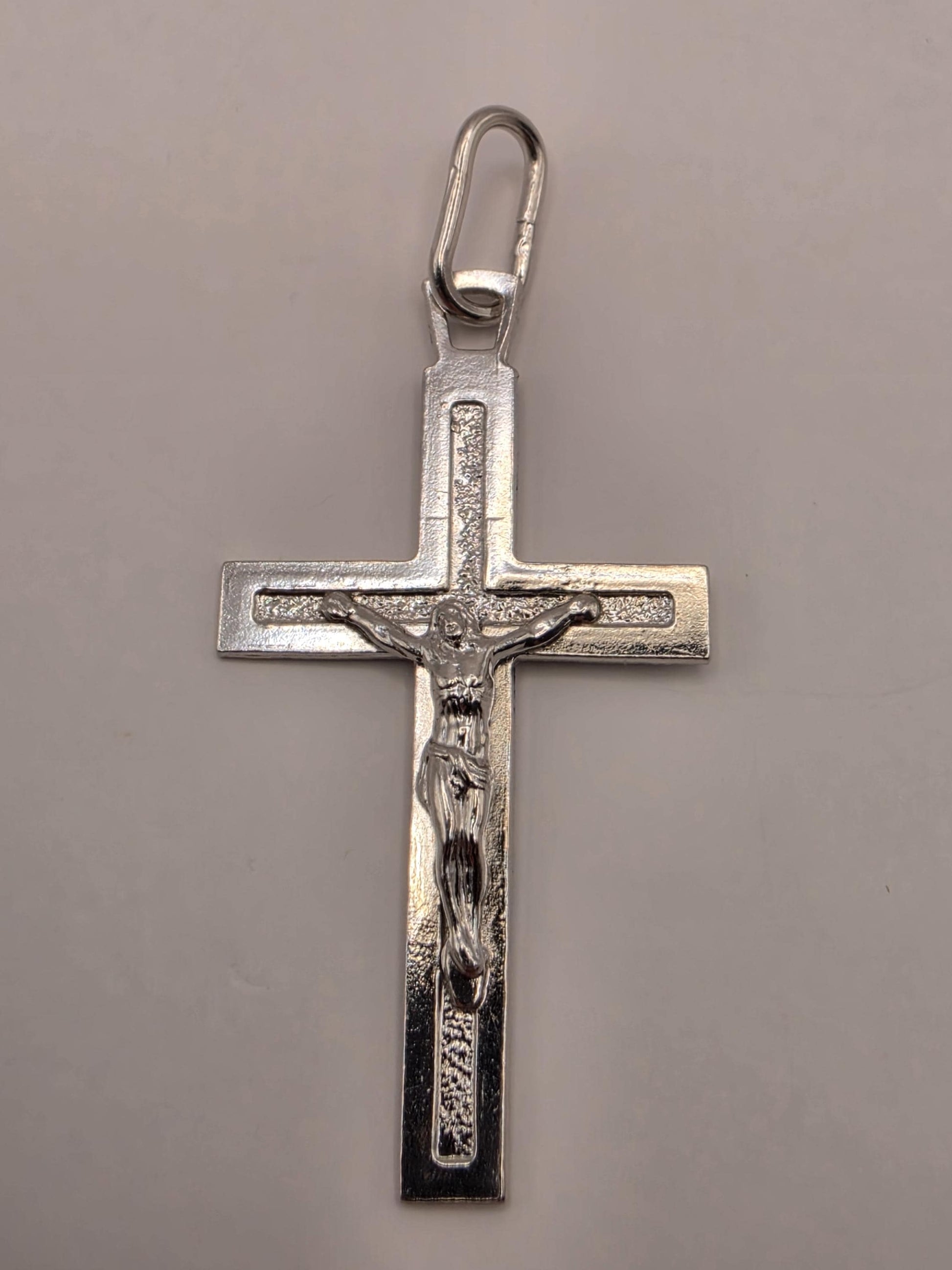 Solid 925 Sterling Silver Jesus Crucifix Cross Pendant 1.75 x 1 Inch 3.2 Grams Catholic Christian Faith Jewelry Gift