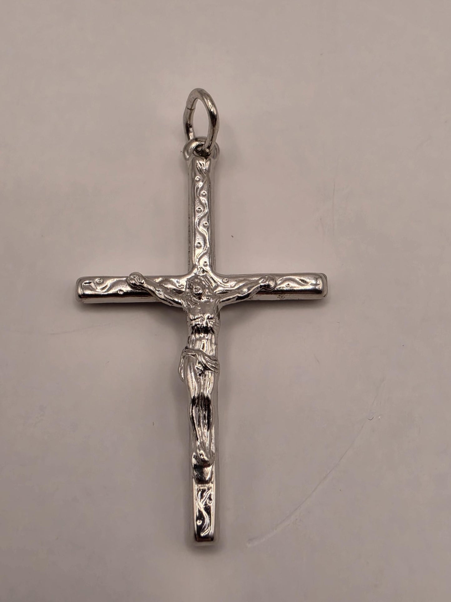 Solid 925 Sterling Silver Jesus Crucifix Cross Pendant 1.5 x 1 Inch 2.1 Grams Small Catholic Christian Faith Gift