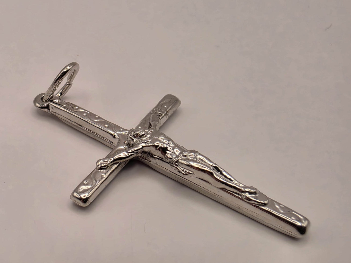 Solid 925 Sterling Silver Jesus Crucifix Cross Pendant 1.5 x 1 Inch 2.1 Grams Small Catholic Christian Faith Gift