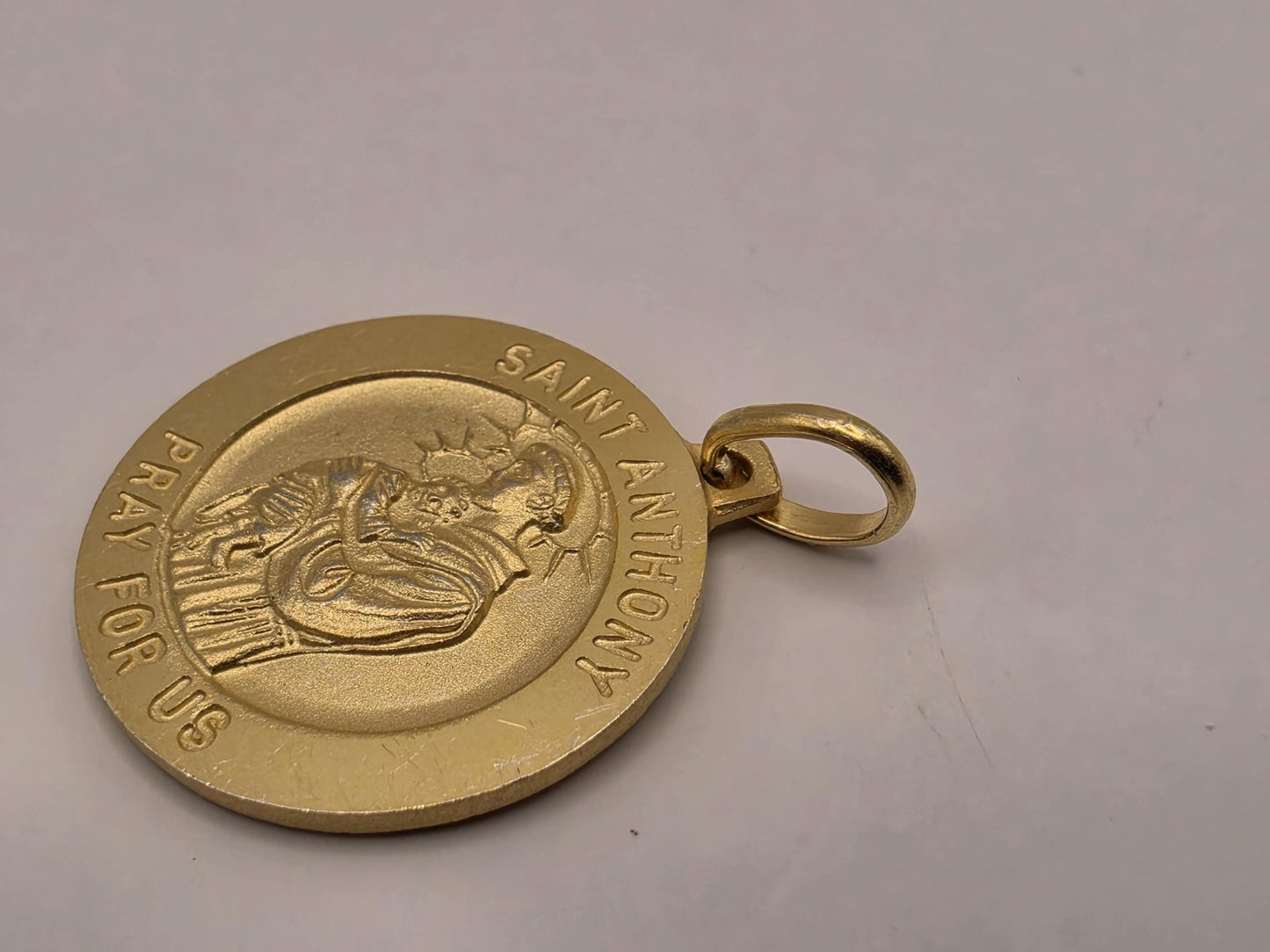 Saint Anthony Medal Pendant Gold Plated 925 Sterling Silver .75 Inch Catholic Patron Saint Religious Jewelry Gift