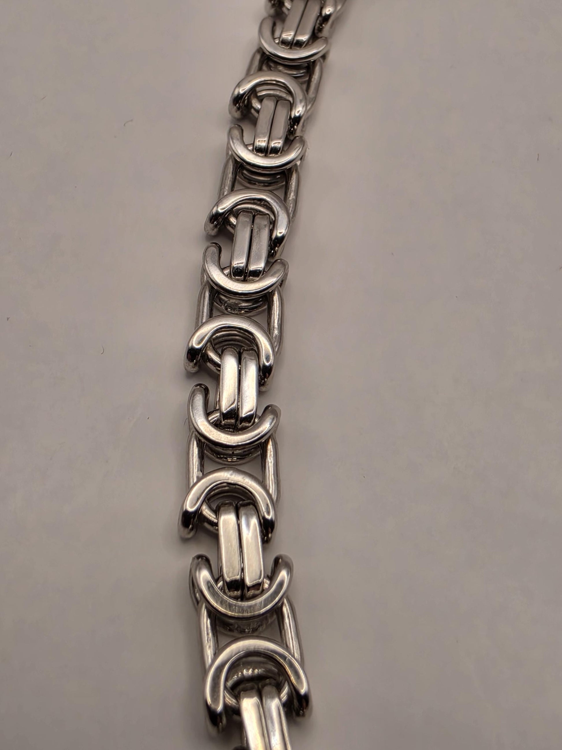 Sterling Silver Greek Key Chain Necklace 20 Inch 6mm 41.9 Grams Meander Link Double Lobster Clasp Men's Unisex Gift