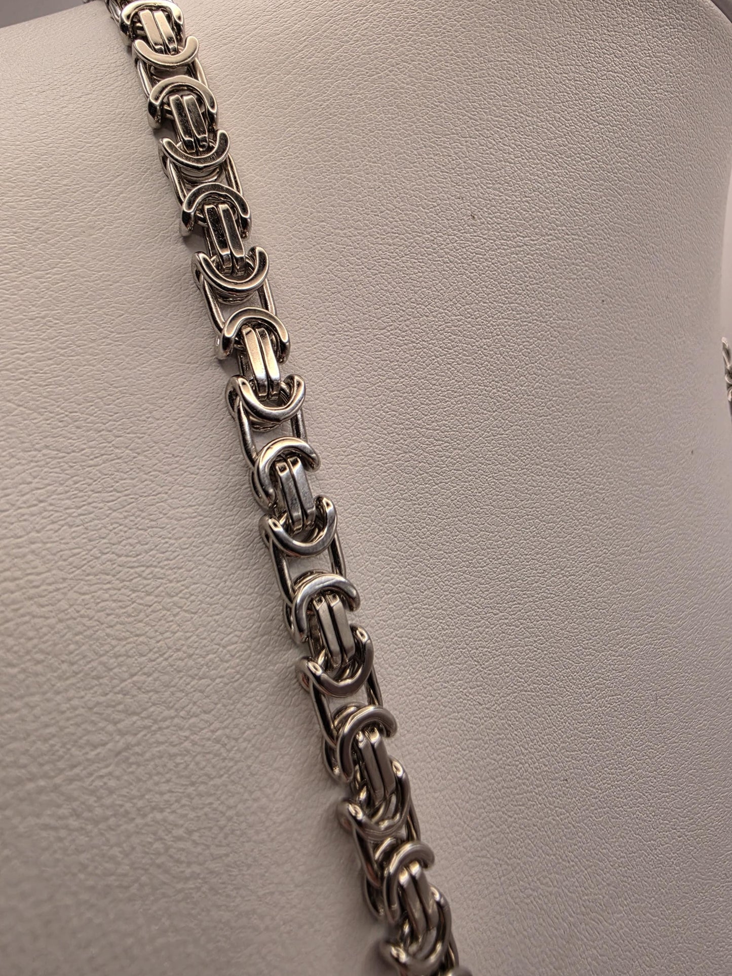 Sterling Silver Greek Key Chain Necklace 20 Inch 6mm 41.9 Grams Meander Link Double Lobster Clasp Men's Unisex Gift