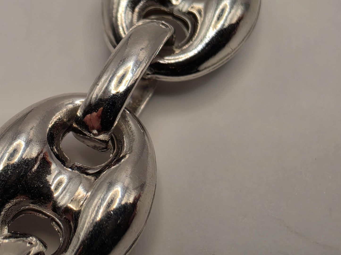 Sterling Silver Puffed Mariner Chain Necklace 22.75 Inch 9mm 34.5 Grams Anchor Link Men's Unisex Statement Gift