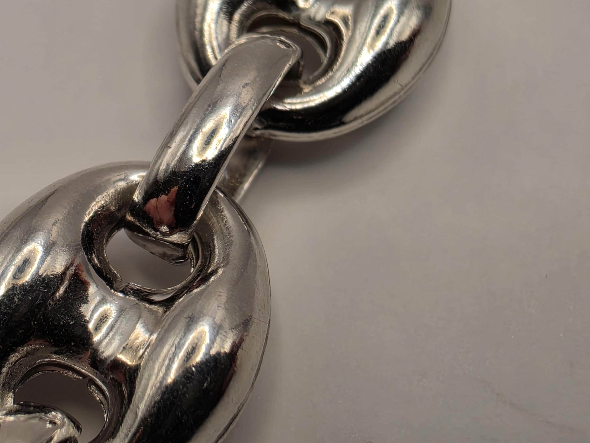 Sterling Silver Puffed Mariner Chain Necklace 22.75 Inch 9mm 34.5 Grams Anchor Link Men's Unisex Statement Gift