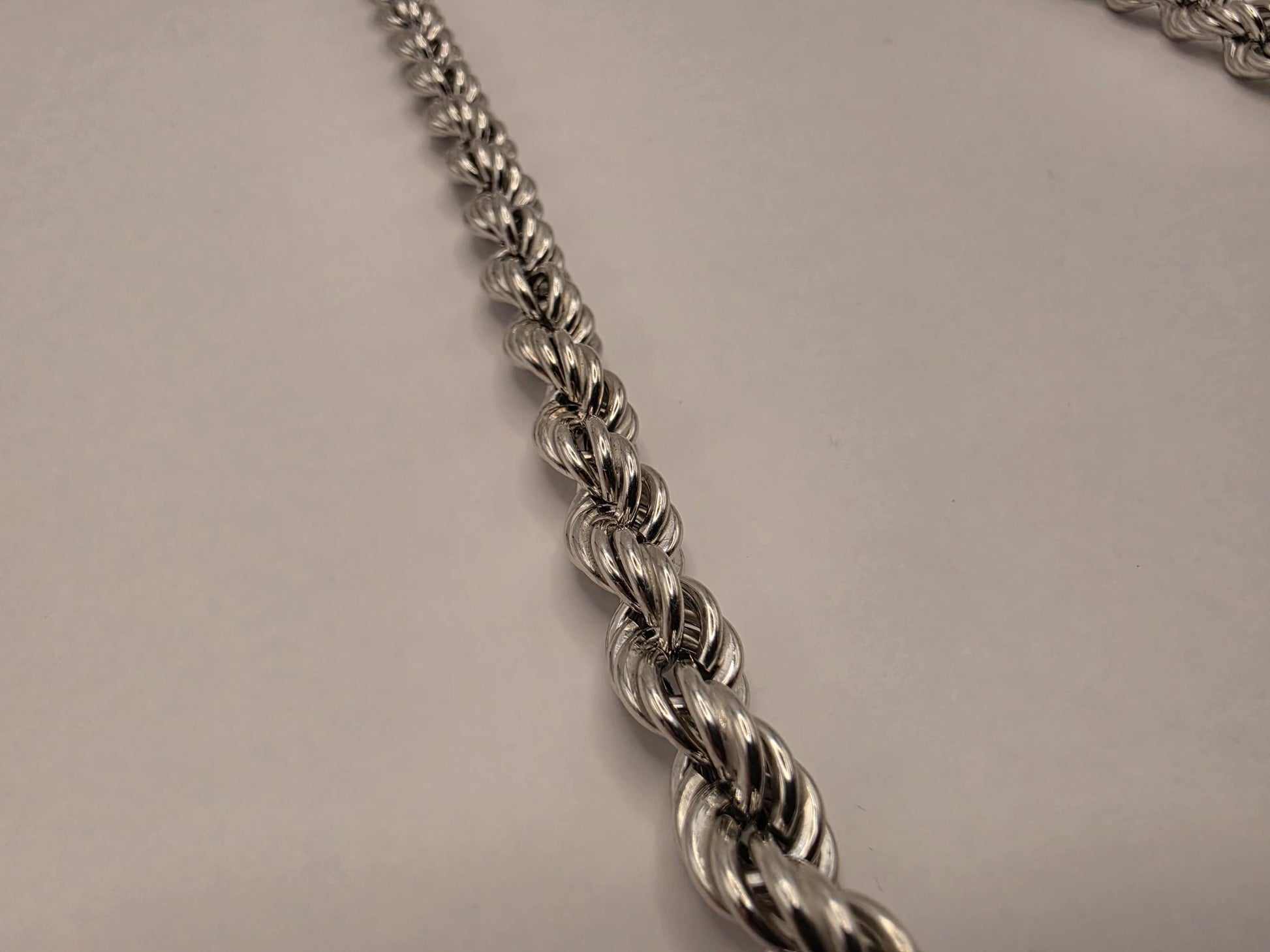Heavy Sterling Silver Rope Chain Necklace 26 Inch 8mm 53.8 Grams Twisted Men's Unisex Statement Jewelry Gift