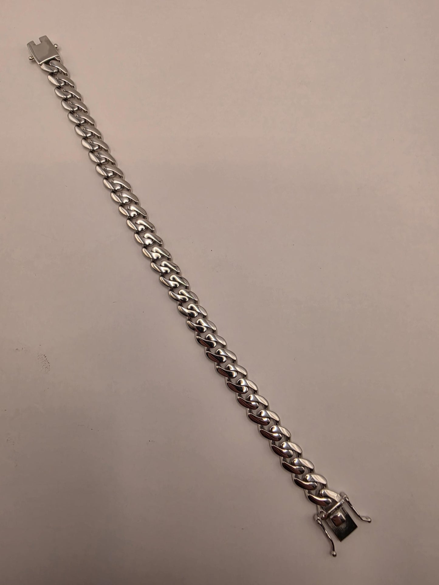 Solid 925 Sterling Silver Miami Cuban Link Bracelet 8.5mm Mens Heavy Curb Chain 8 Inch 19 Grams Polished Box Clasp Gift for Him Boyfriend