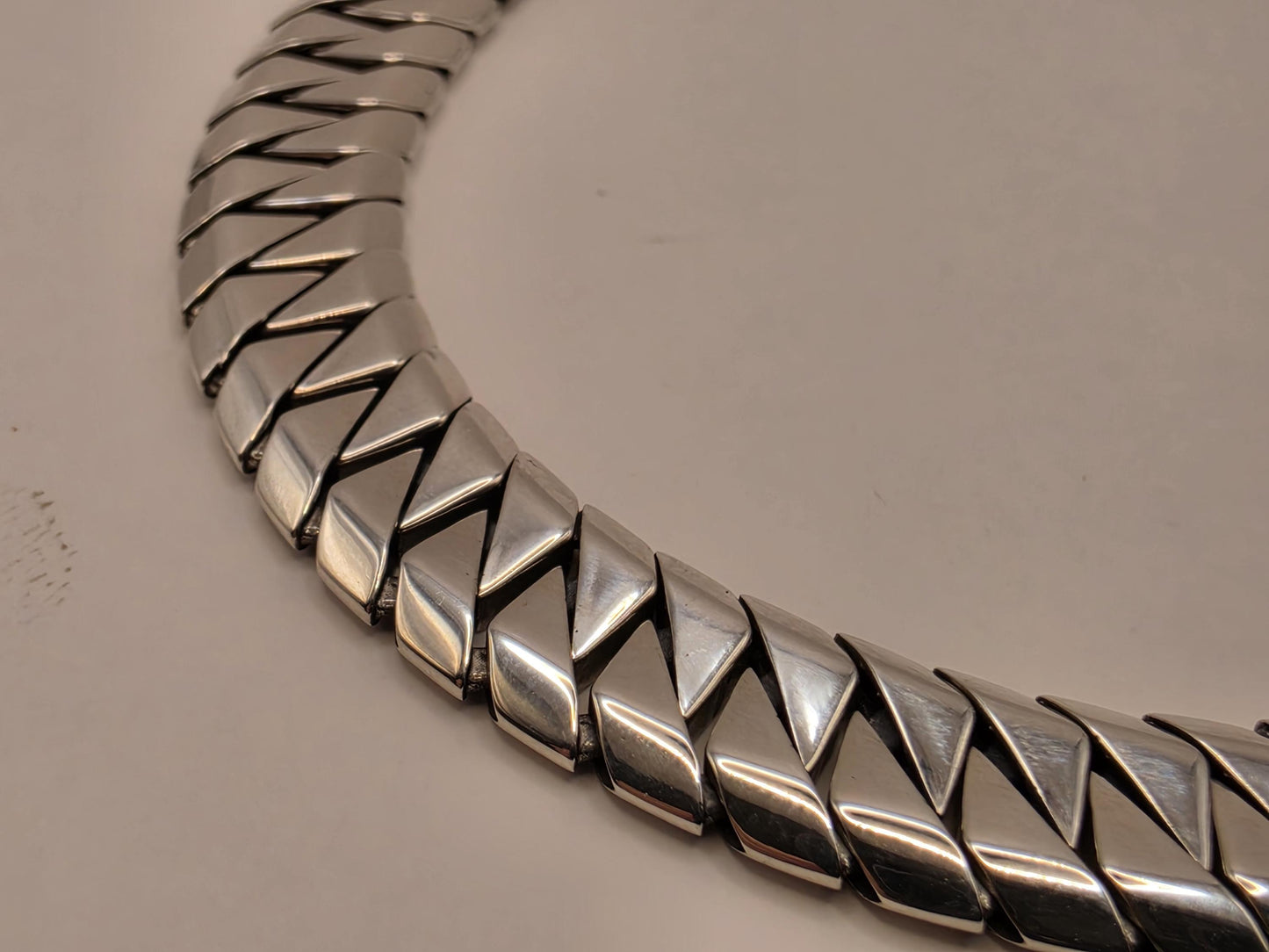 Solid 925 Sterling Silver Fancy Link Bracelet 9.5mm Mens Heavy Diagonal Panther Style 8 Inch 23.5 Grams High Polish Gift for Him Boyfriend