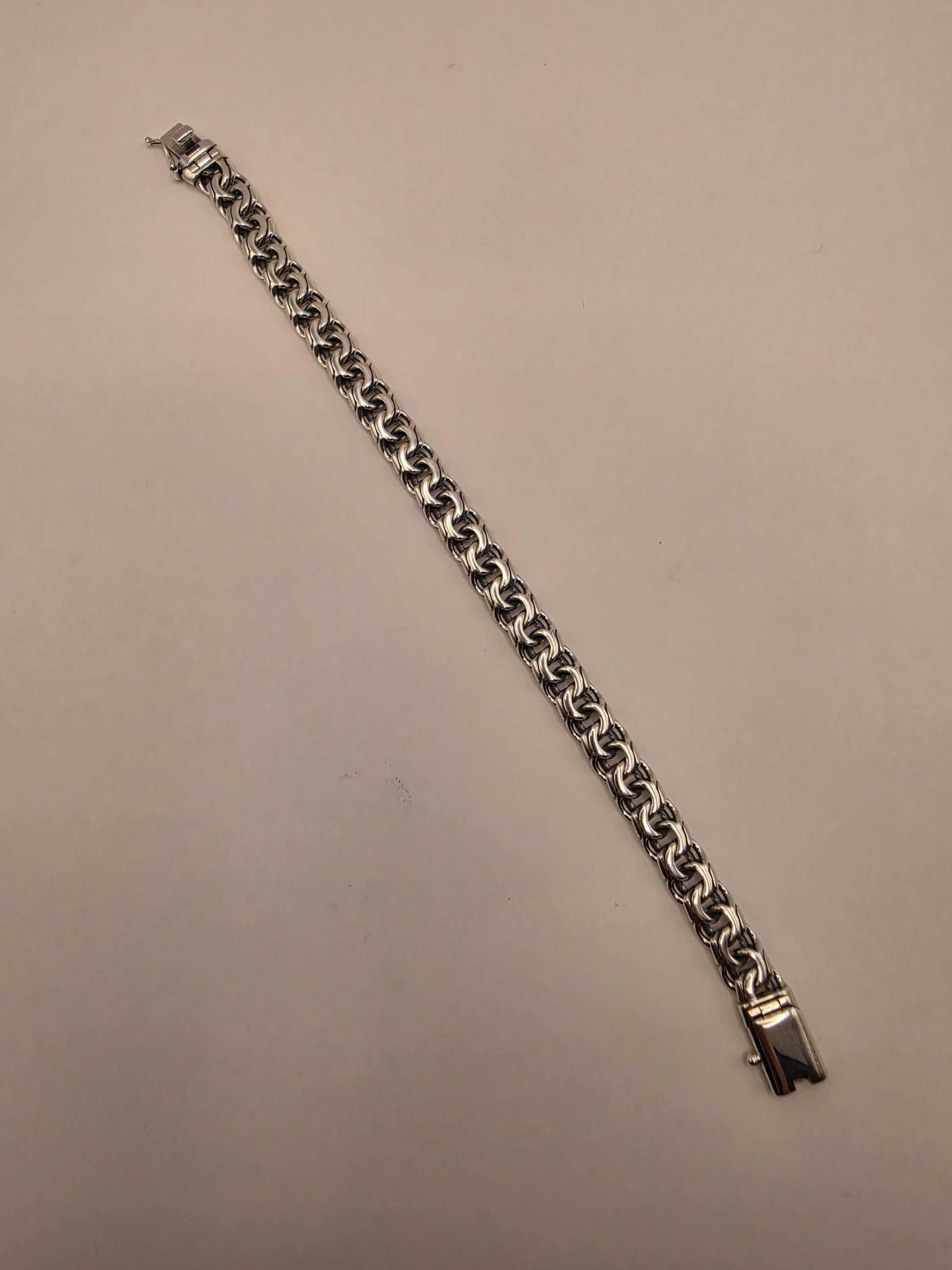 Solid 925 Sterling Silver Garibaldi Double Curb Bracelet 9mm Mens Extra Heavy Link 8 Inch 28.5 Grams Box Clasp Statement Gift for Him Dad