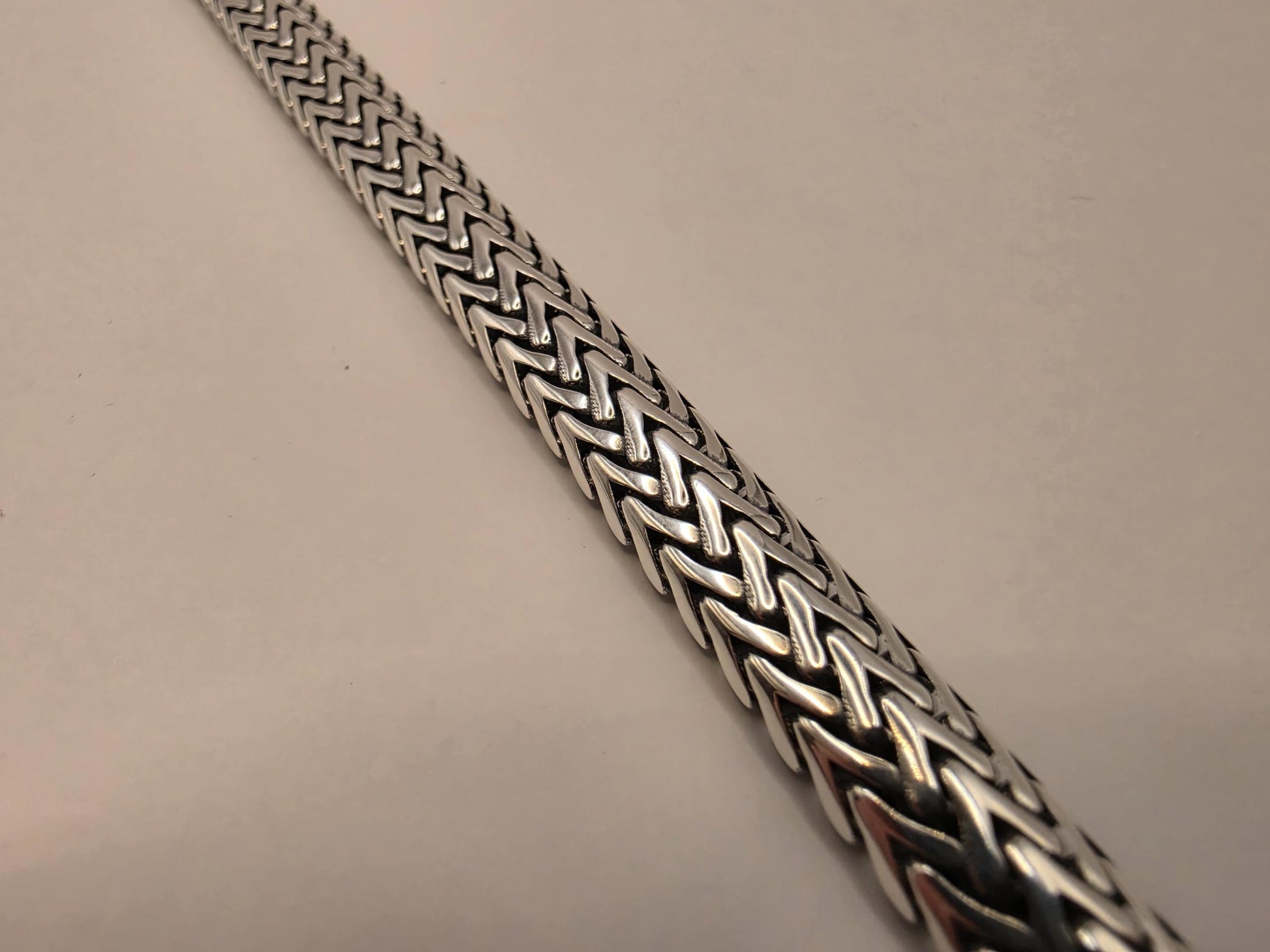 Solid 925 Sterling Silver Woven Foxtail Bracelet 8.5mm Mens Extra Heavy Bali Weave 8 Inch 32.9 Grams Oxidized Clasp Statement Gift for Him