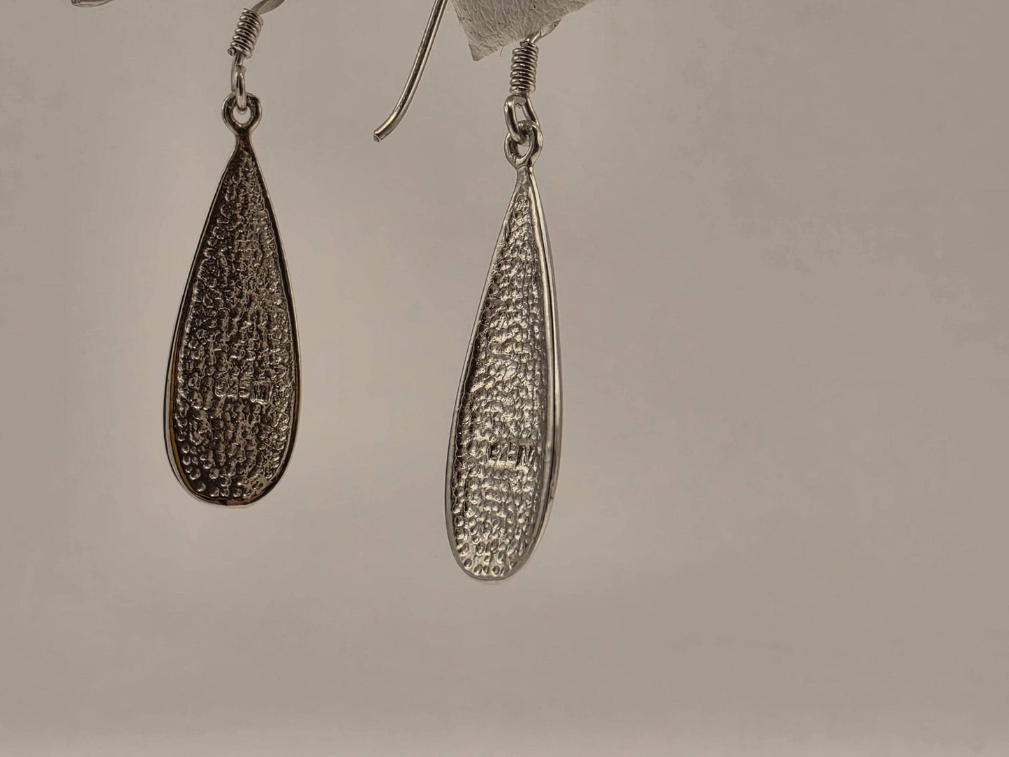 Pink Mother of Pearl Earrings Sterling Silver Long Teardrop Inlay Drop 1 Inch Iridescent Blush Shell Lightweight Gift for Her