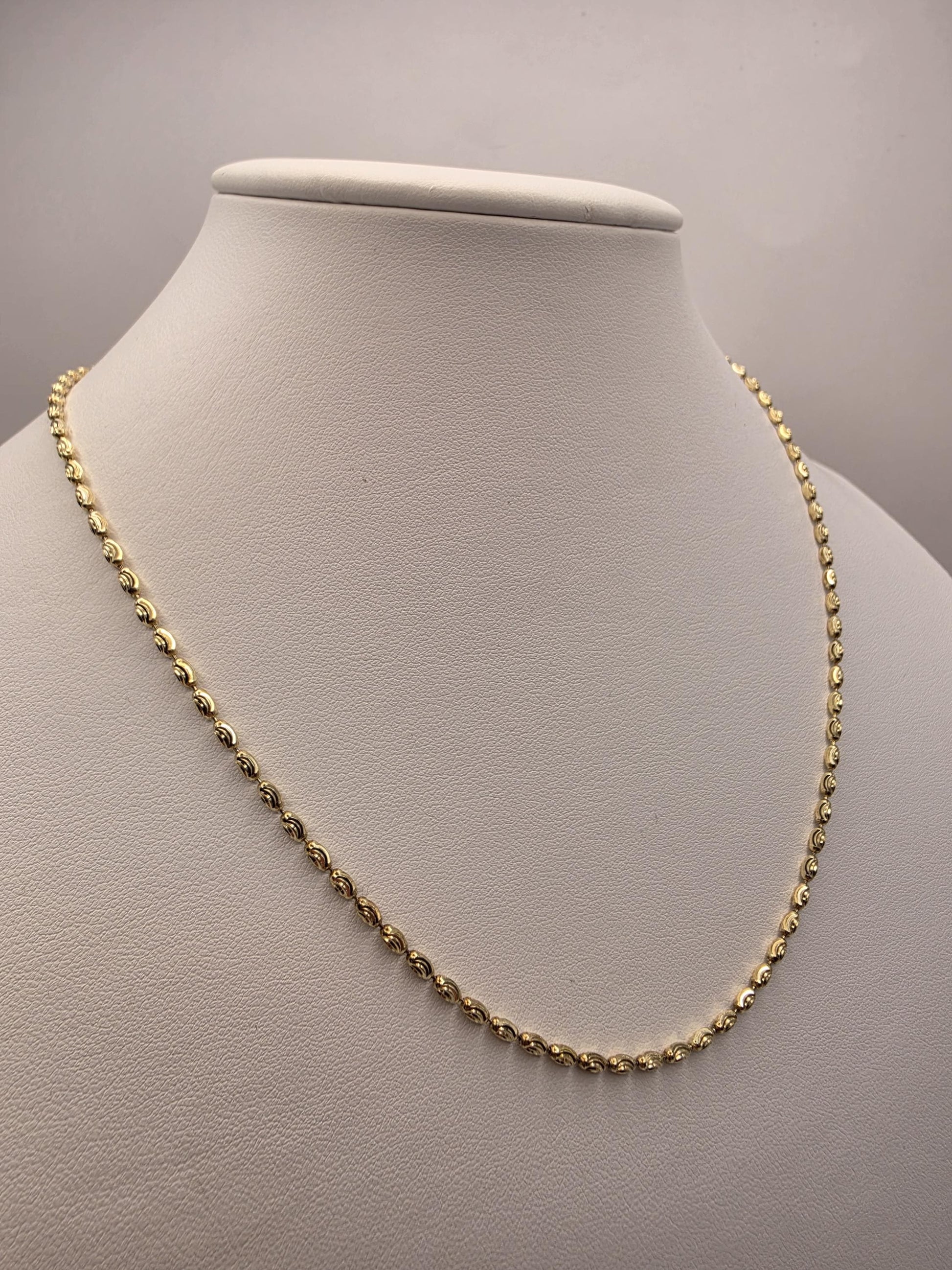 Gold Plated Sterling Silver Mariner Chain Necklace 18 Inch 2.2mm 6.2 Grams Delicate Unisex Everyday Jewelry