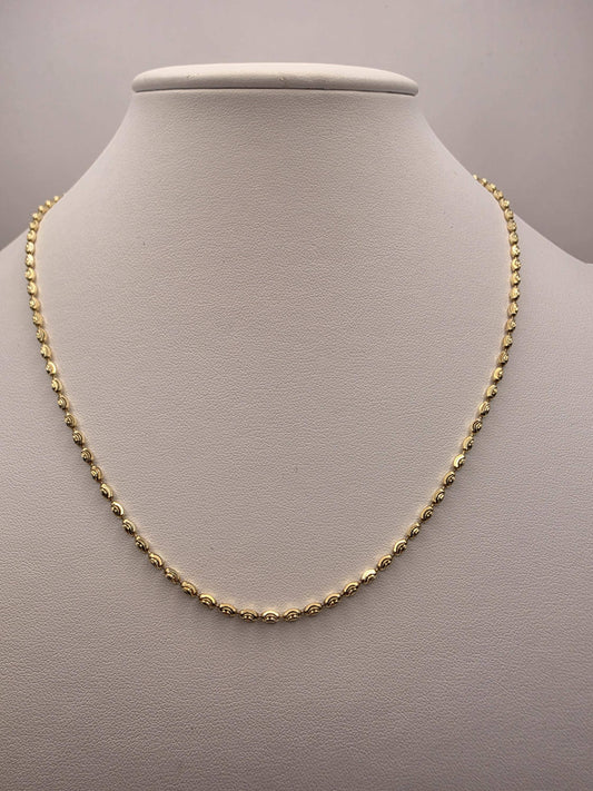 Gold Plated Sterling Silver Mariner Chain Necklace 18 Inch 2.2mm 6.2 Grams Delicate Unisex Everyday Jewelry