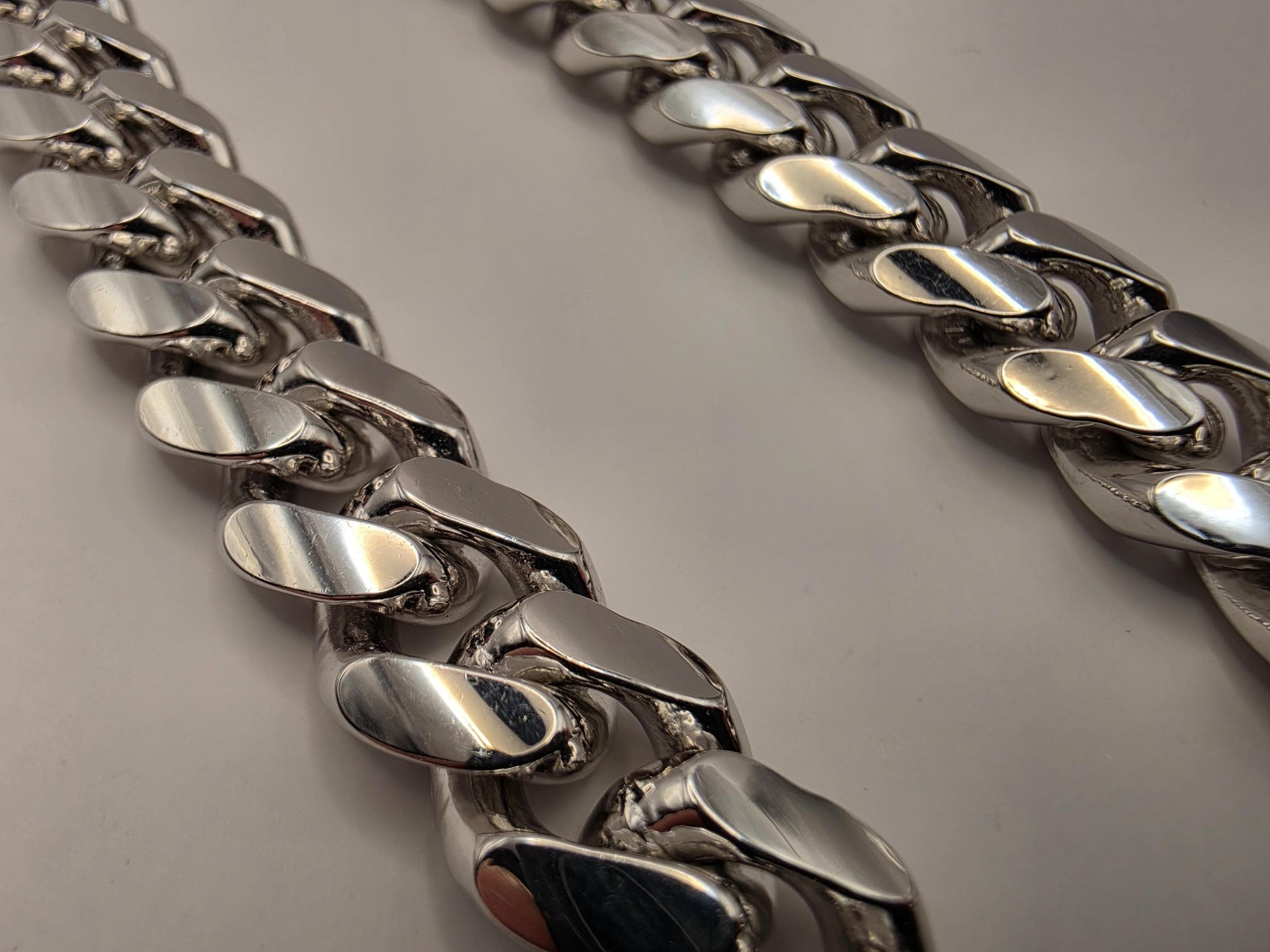 Massive Solid Sterling Silver Miami Cuban Link Chain 20 Inch 12mm 166.7 Grams Heavy Mens Statement Necklace