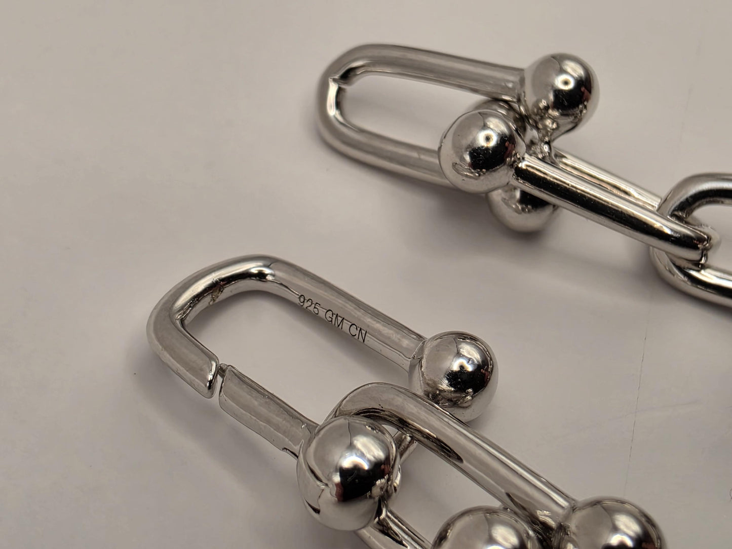 Solid 925 Sterling Silver Ball Link Necklace 9.5mm 20 Inch 74.3 Grams Carabiner Clasp Extra Heavy Unisex Statement Chain