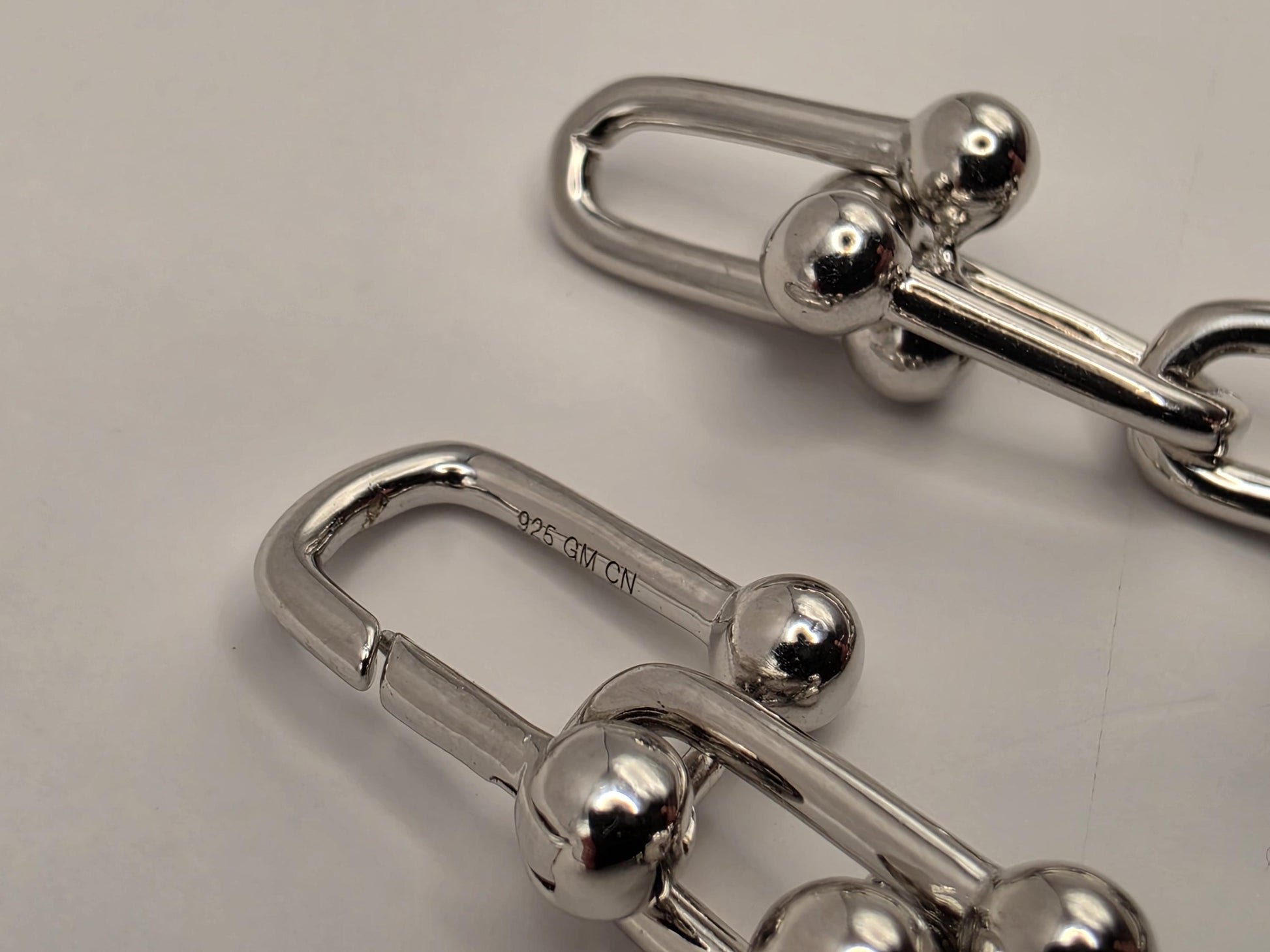 Solid 925 Sterling Silver Ball Link Necklace 9.5mm 20 Inch 74.3 Grams Carabiner Clasp Extra Heavy Unisex Statement Chain