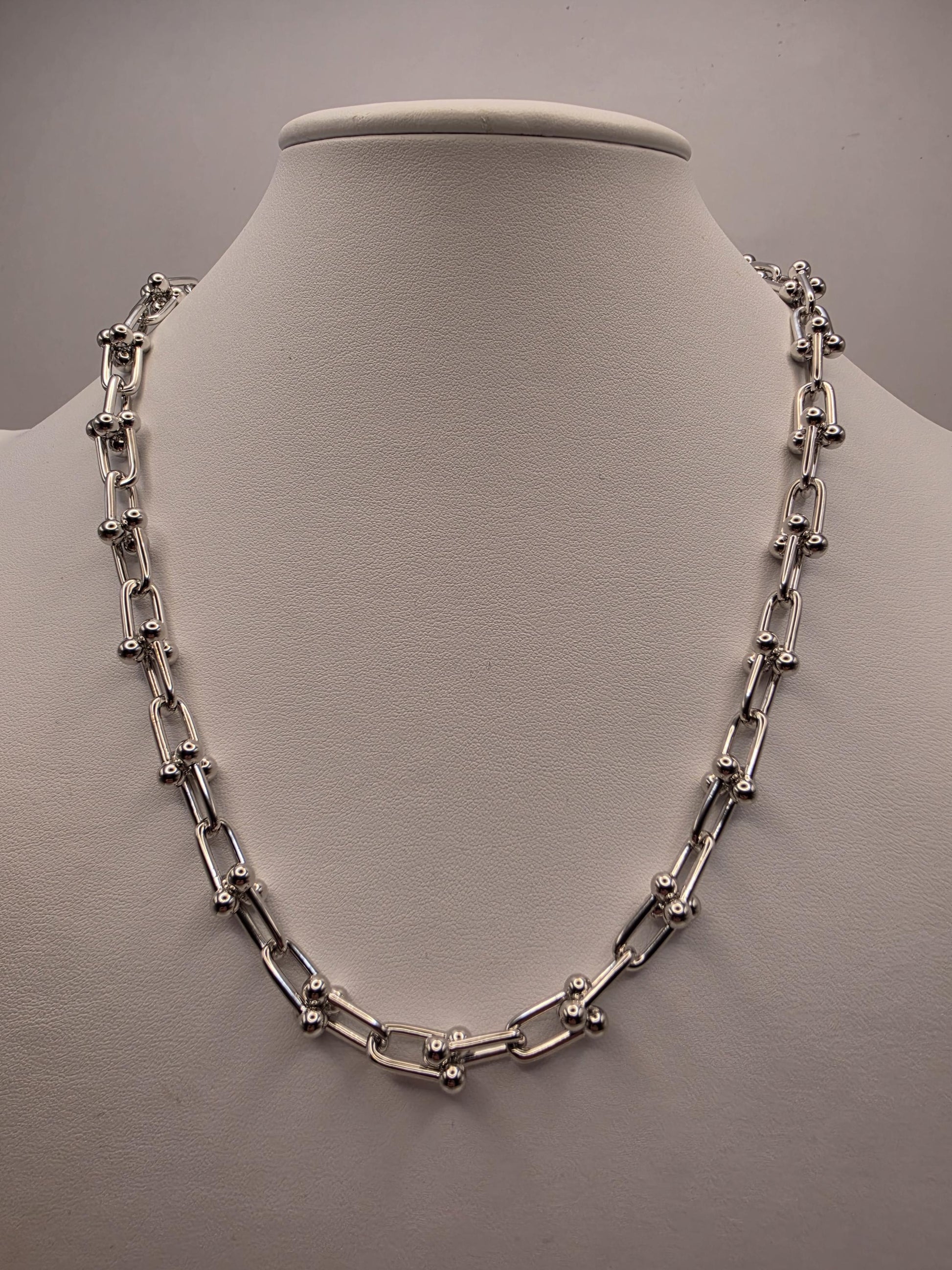 Solid 925 Sterling Silver Ball Link Necklace 9.5mm 20 Inch 74.3 Grams Carabiner Clasp Extra Heavy Unisex Statement Chain
