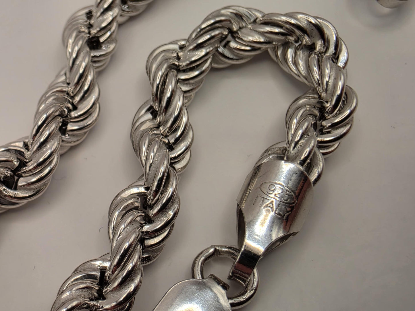 Sterling Silver Rope Bracelet 8" 6.25mm - view 3
