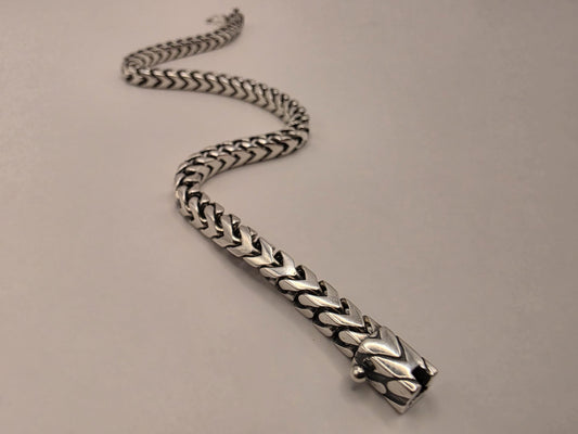 Sterling Silver Chevron Chain Bracelet 8.5 Inch 4.5mm 27.2 Grams Unisex Statement Jewelry Gift