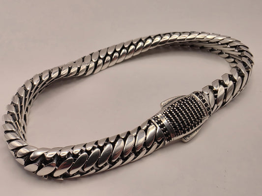 Sterling Silver Curb Bracelet 8" 8.5mm - view 1