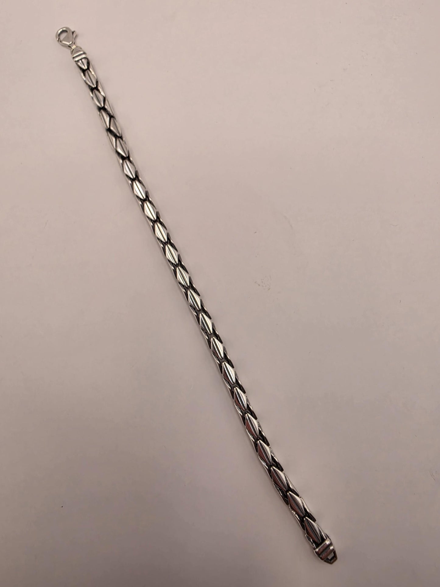 Sterling Silver Diamond Cut Leaf Bracelet 8" 5.25mm - view 5