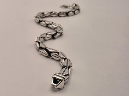 Sterling Silver Diamond Cut Leaf Bracelet 8" 5.25mm - view 2