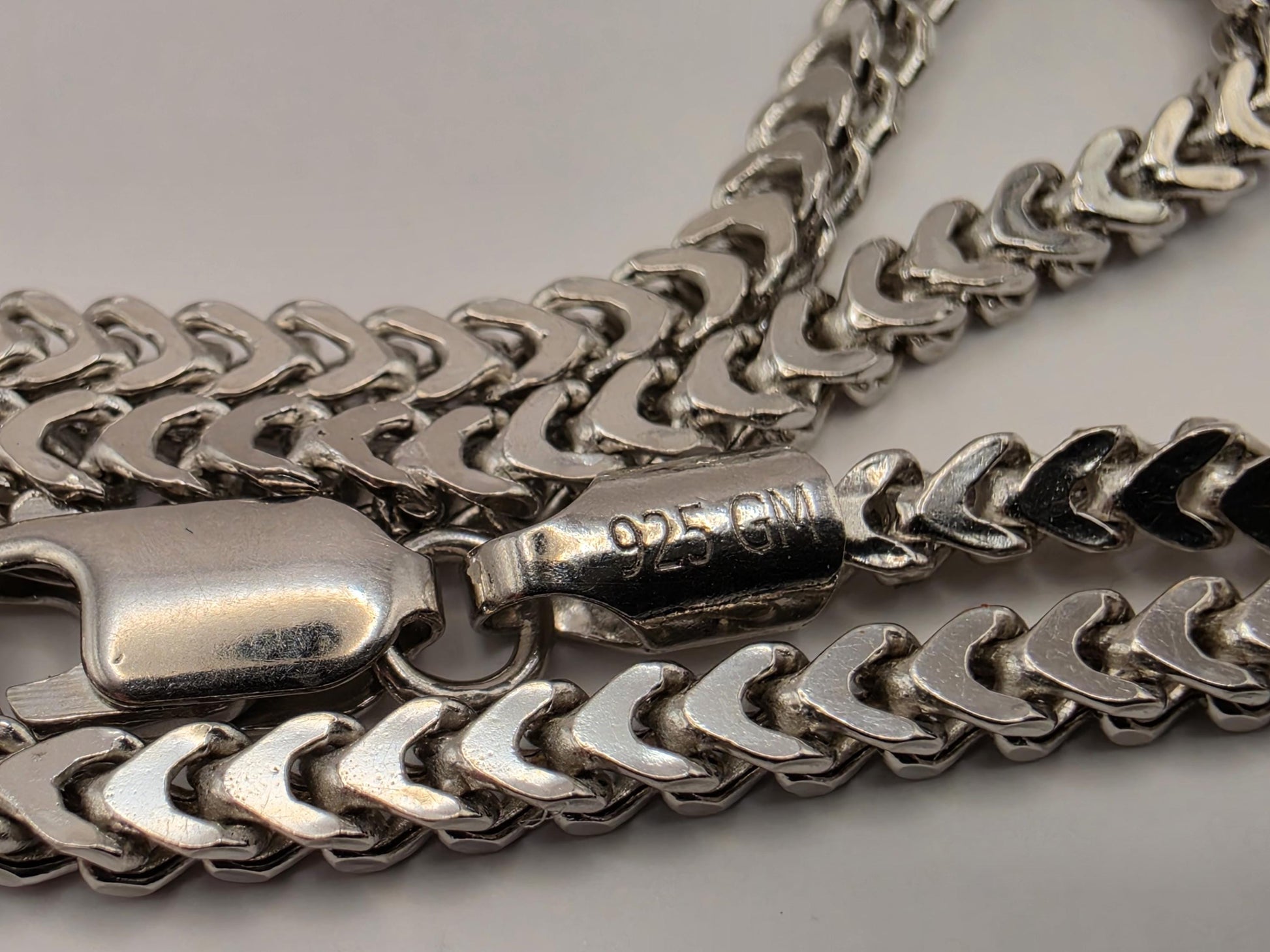 Sterling Silver Textured Link Necklace 22" 2.6mm - view 3