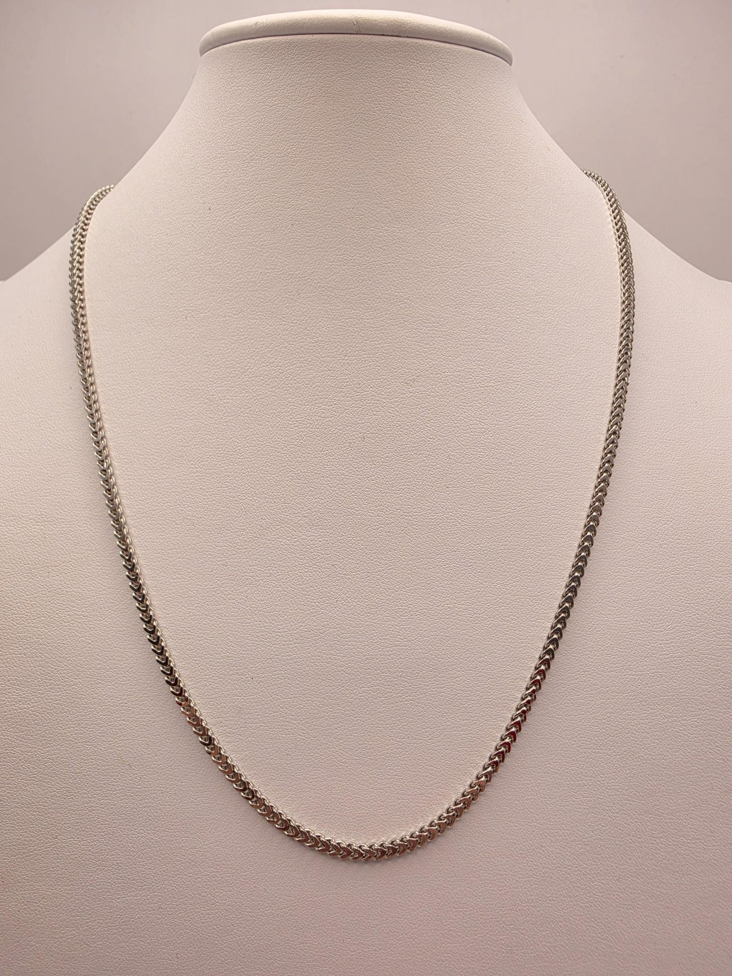 Sterling Silver Textured Link Necklace 22" 2.6mm - view 5