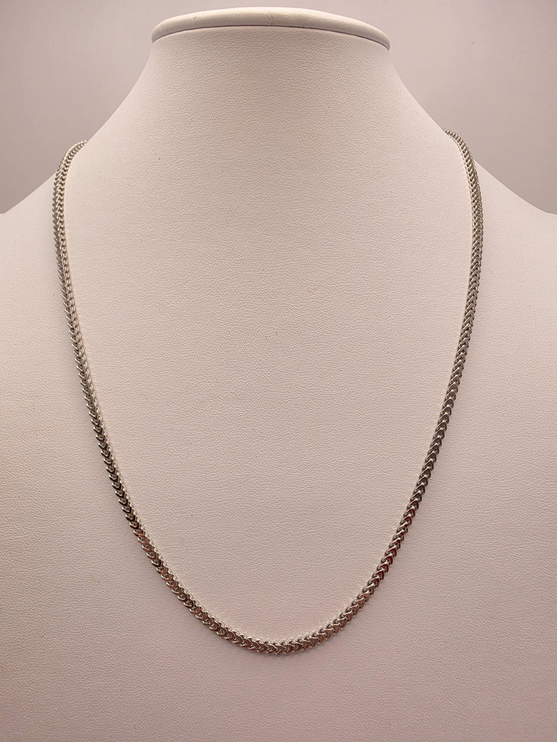Sterling Silver Textured Link Necklace 22" 2.6mm - view 5