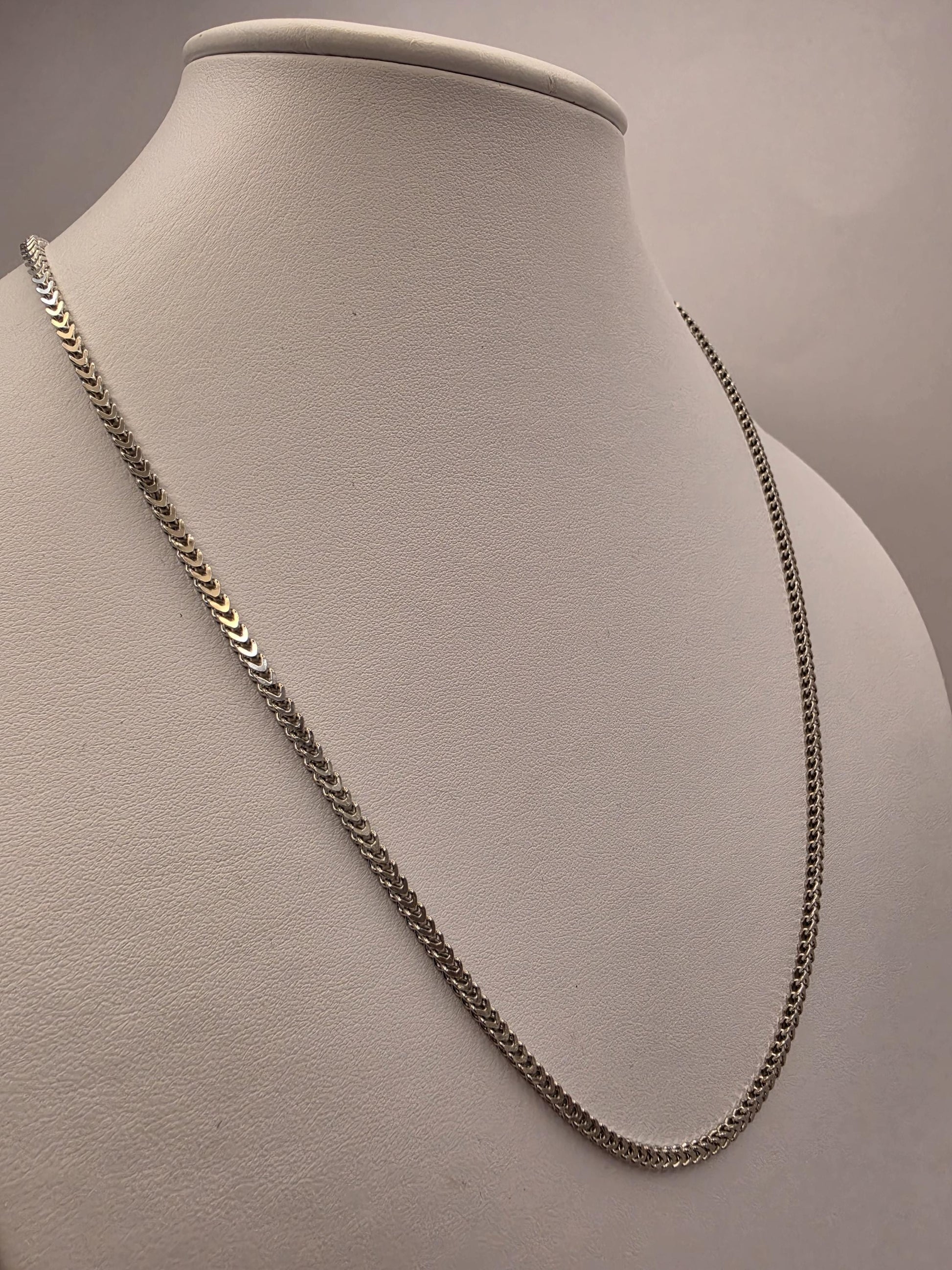 Sterling Silver Textured Link Necklace 22" 2.6mm - view 1