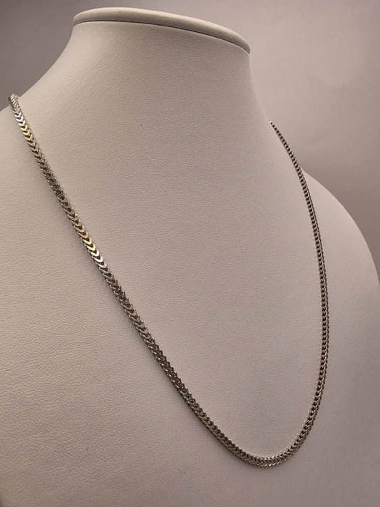 Sterling Silver Textured Link Necklace 22" 2.6mm - view 1