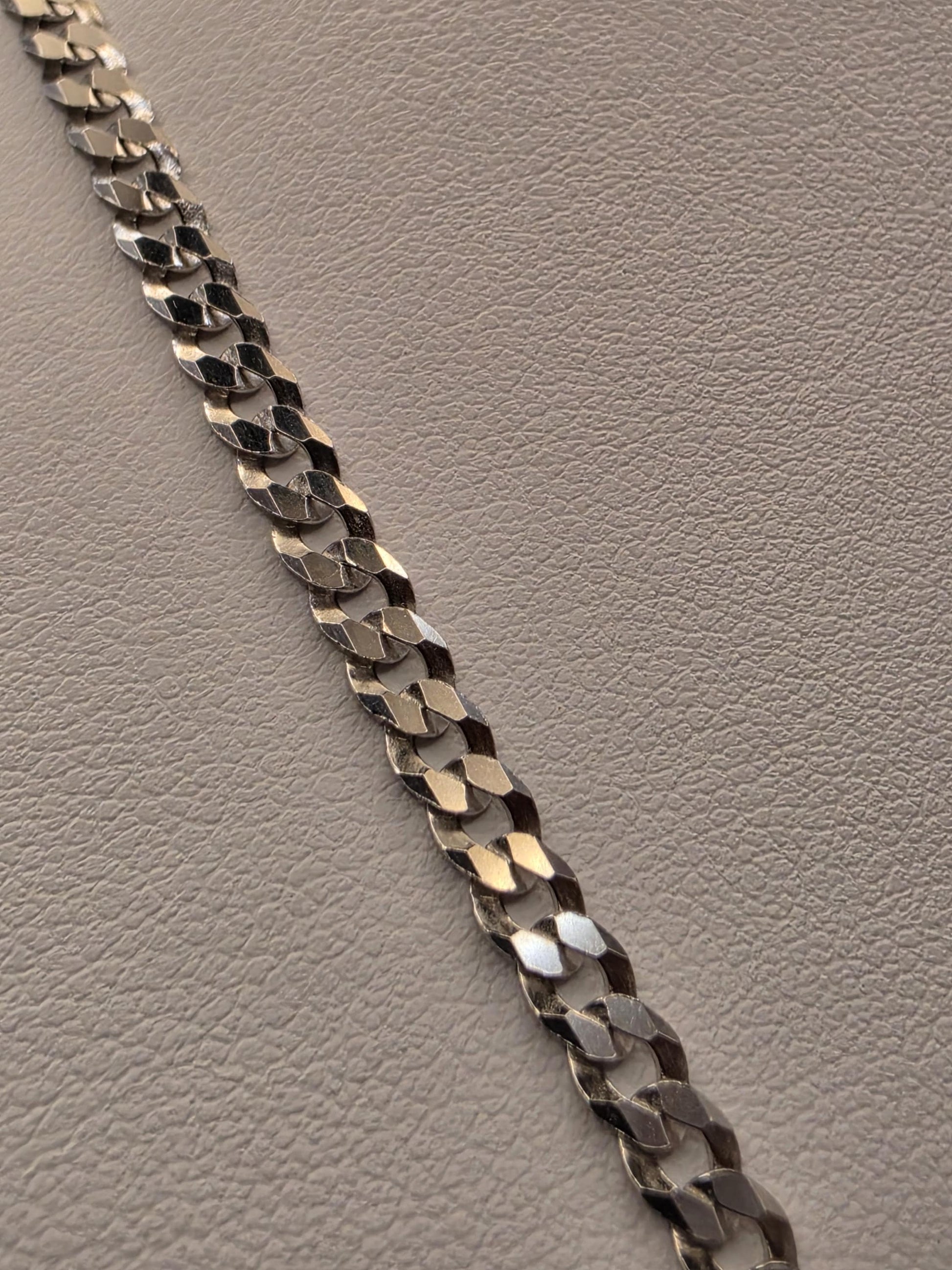 Sterling Silver Flat Curb Necklace 20" 4.5mm - view 6