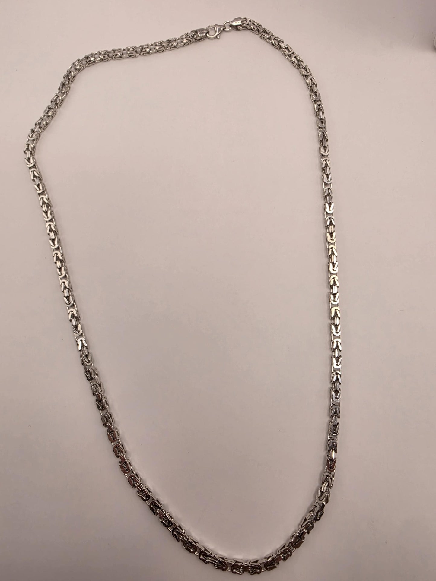 Sterling Silver Byzantine Necklace 24" 4mm - view 5
