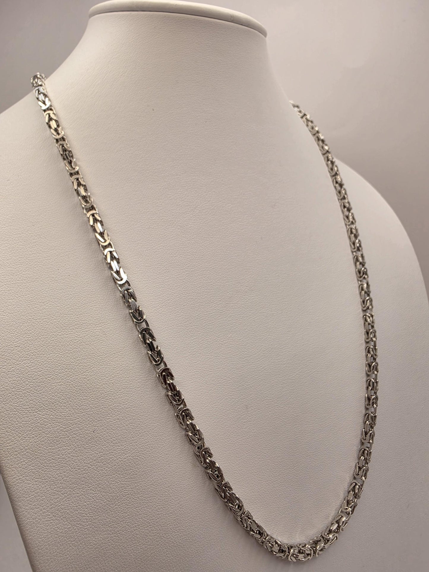 Sterling Silver Byzantine Necklace 24" 4mm - view 1