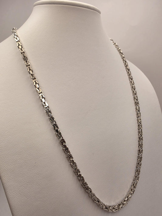 Sterling Silver Byzantine Necklace 24" 4mm - view 1