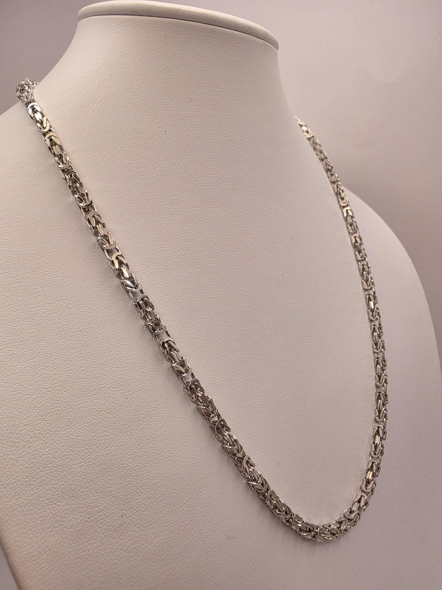 Sterling Silver Byzantine Necklace 22" 4mm - view 1