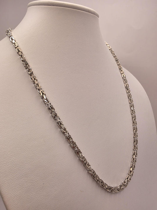 Sterling Silver Byzantine Necklace 22" 4mm - view 1