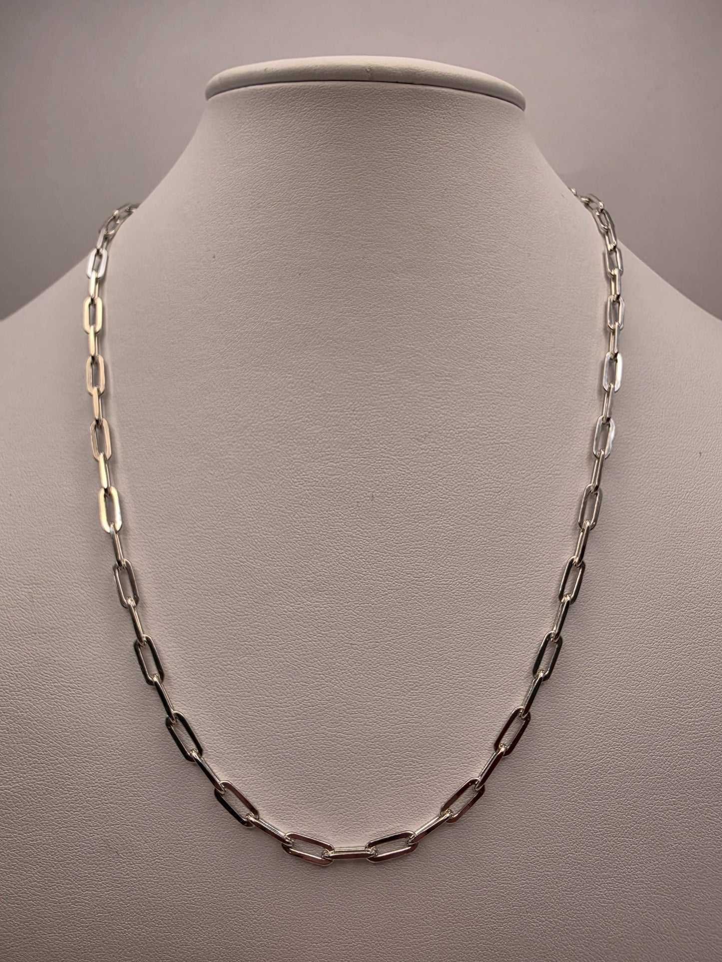 Sterling Silver Paperclip Necklace 20" 4.5mm - view 1