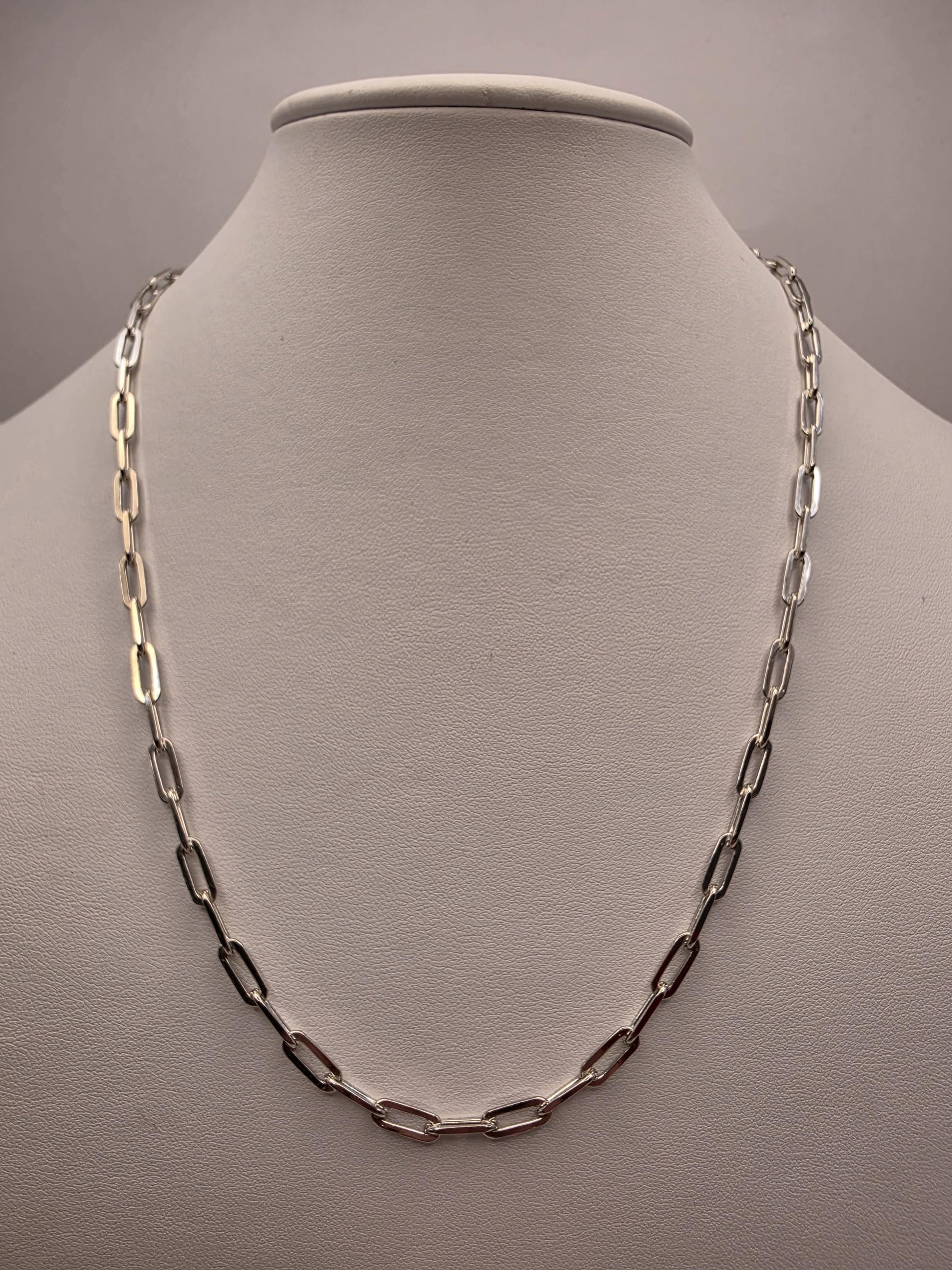 Sterling Silver Paperclip Necklace 20" 4.5mm - view 1
