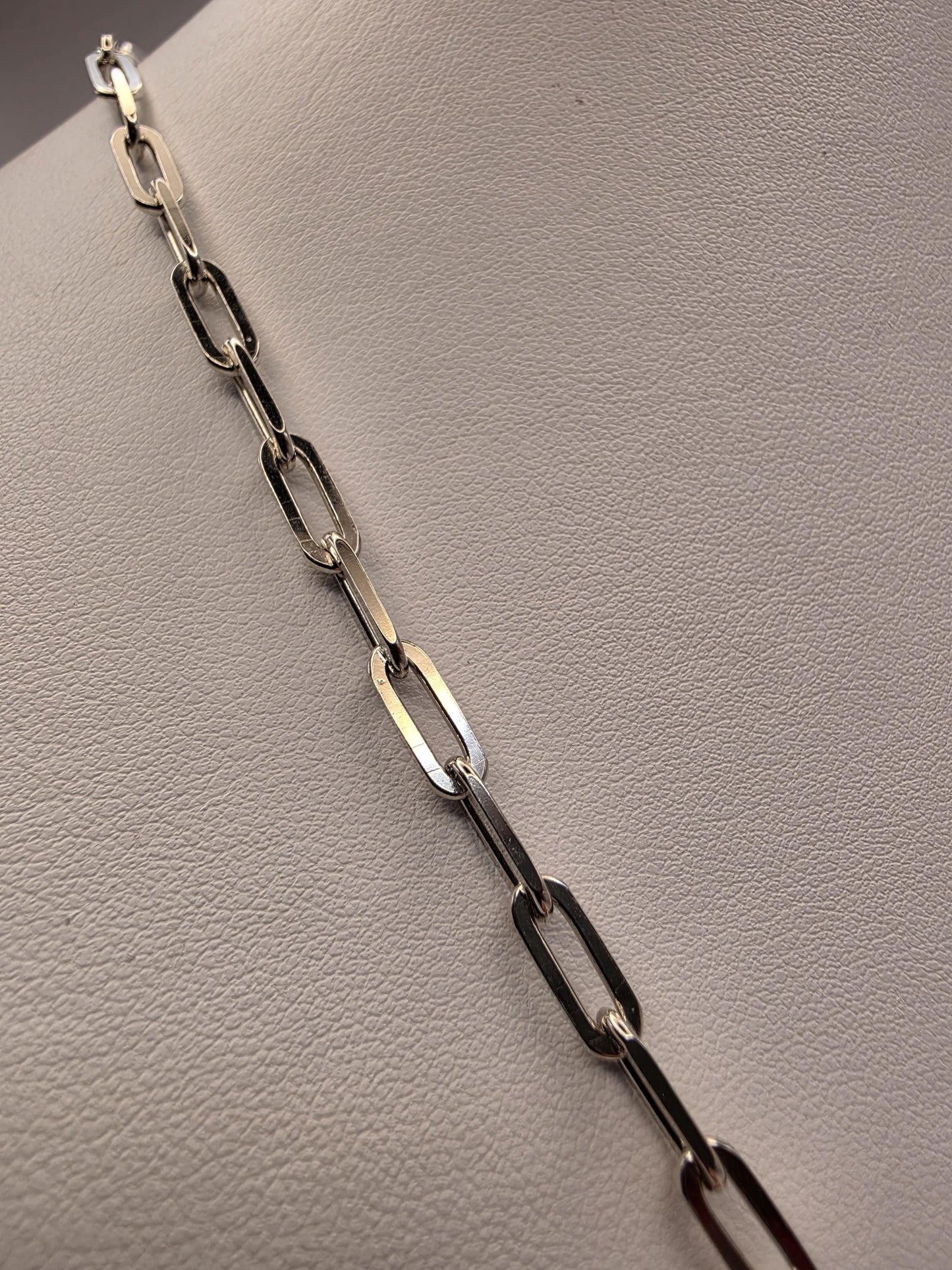 Sterling Silver Paperclip Necklace 20" 4.5mm - view 6