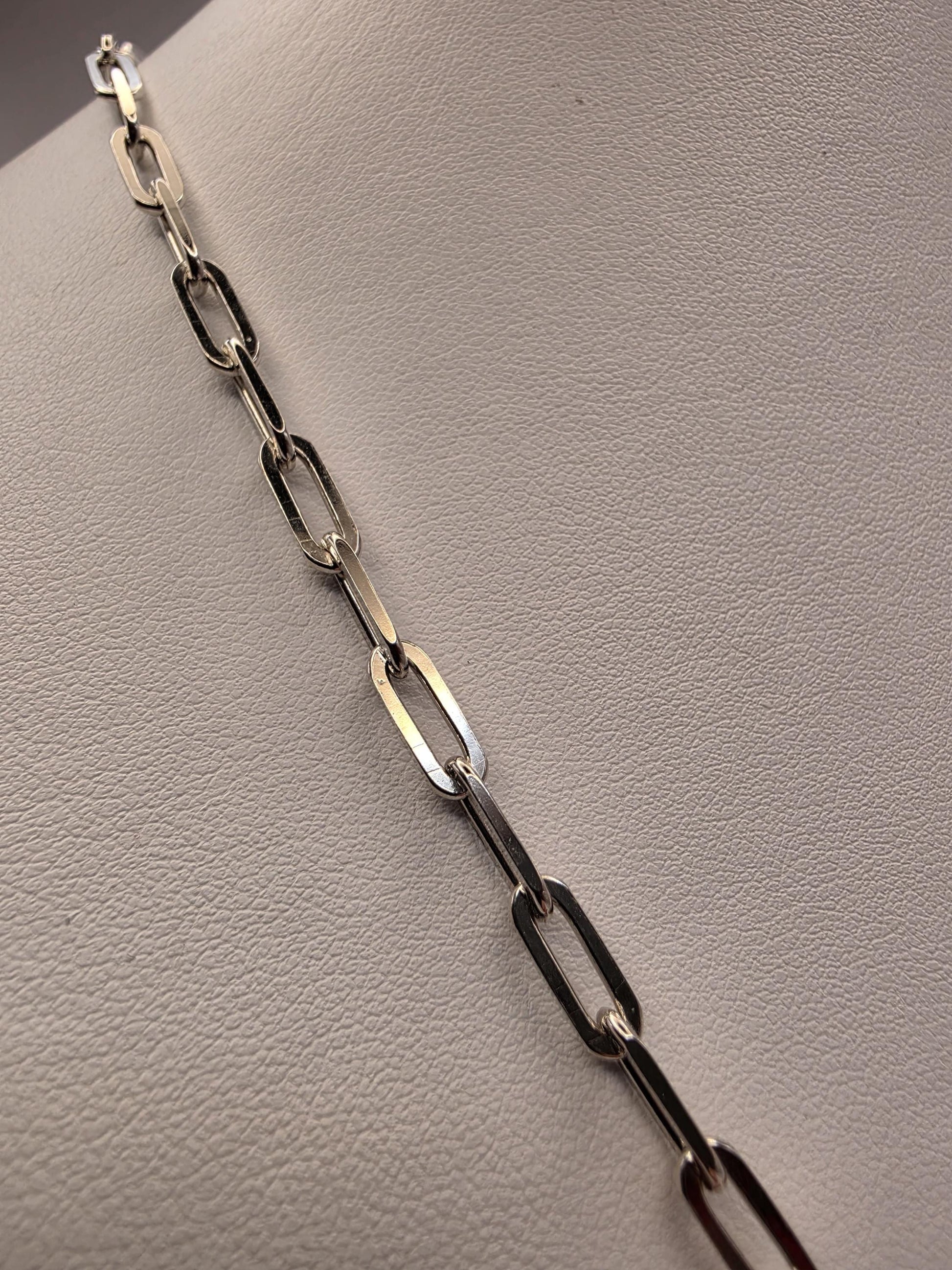 Sterling Silver Paperclip Necklace 20" 4.5mm - view 6