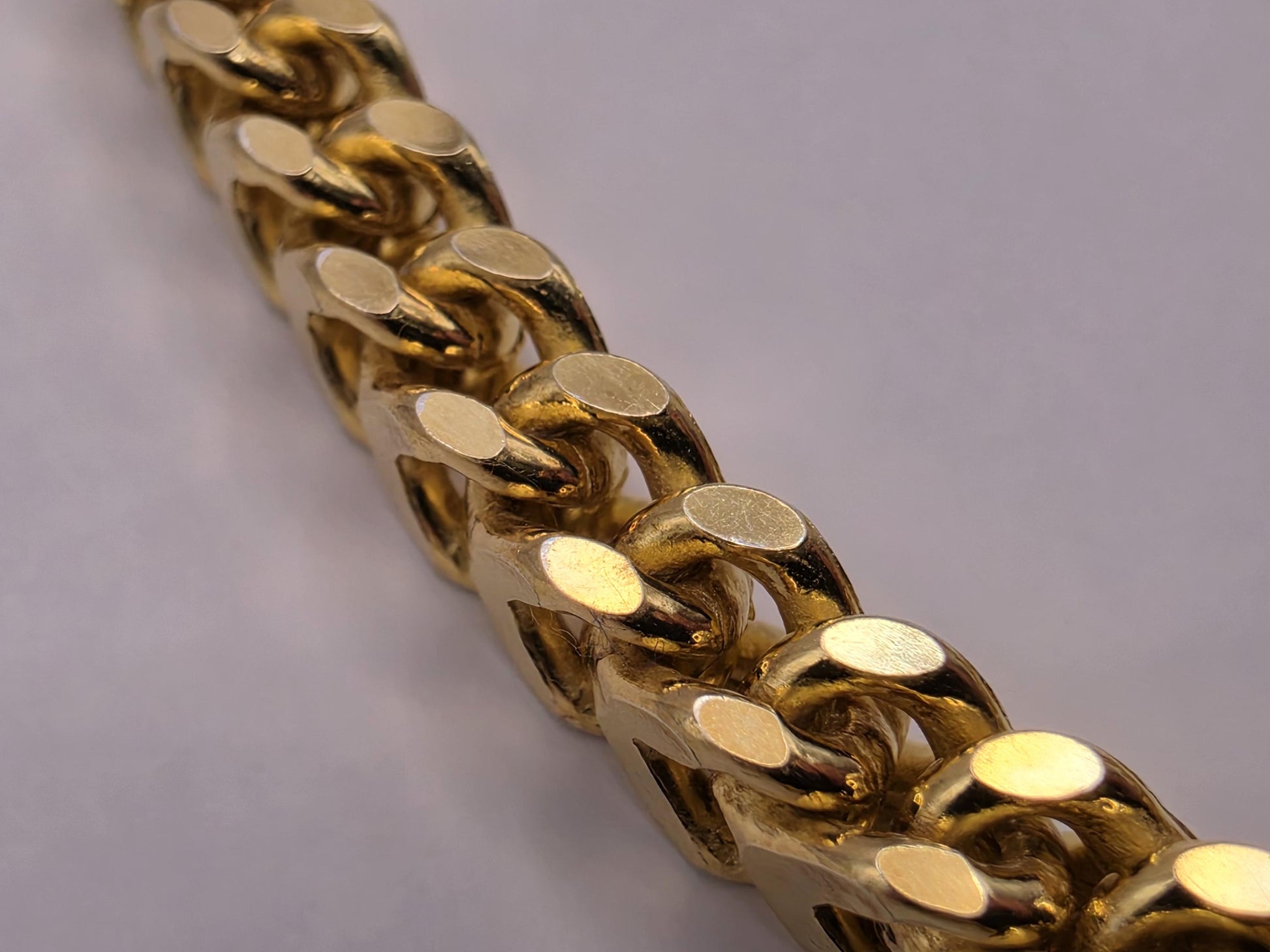 Gold Plated Sterling Silver Curb Necklace 30" 5.5mm - view 4